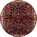 Round Traditional Brown Persian Rug, tr567