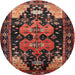 Round Traditional Gold Brown Persian Rug, tr568