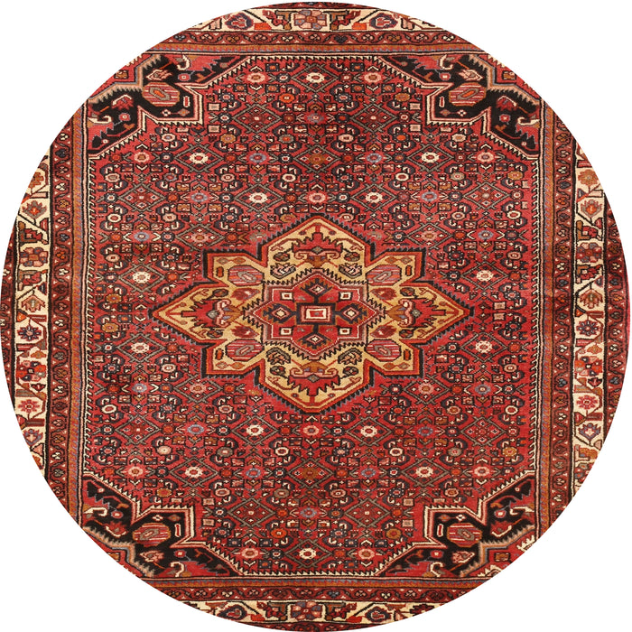 Round Traditional Rust Pink Persian Rug, tr571