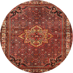 Square Machine Washable Traditional Rust Pink Rug, wshtr571