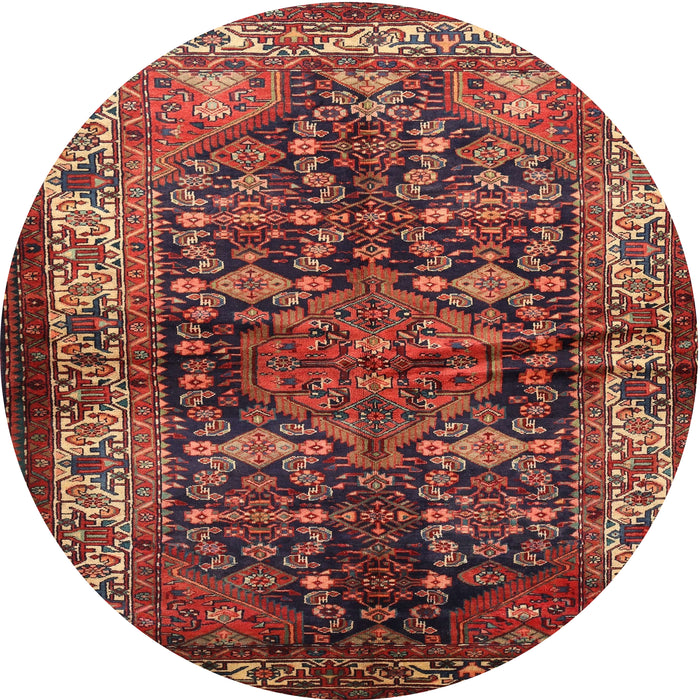 Round Traditional Gold Brown Persian Rug, tr572