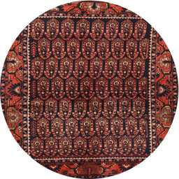 Square Machine Washable Traditional Sienna Brown Rug, wshtr573