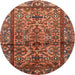 Round Traditional Red Persian Rug, tr579
