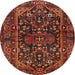 Square Machine Washable Traditional Sienna Brown Rug, wshtr583