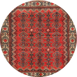 Square Machine Washable Traditional Dark Gold Brown Rug, wshtr585