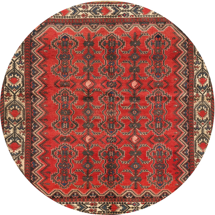 Square Machine Washable Traditional Dark Gold Brown Rug, wshtr585