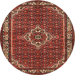 Square Machine Washable Traditional Gold Brown Rug, wshtr586
