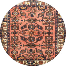 Square Machine Washable Traditional Sand Brown Rug, wshtr590
