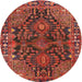 Square Machine Washable Traditional Red Rug, wshtr592