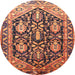 Round Traditional Mango Orange Persian Rug, tr593