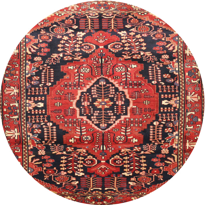 Round Traditional Rust Pink Persian Rug, tr594