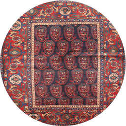 Square Machine Washable Traditional Rose Dust Purple Rug, wshtr595
