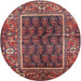 Round Traditional Rose Purple Persian Rug, tr595