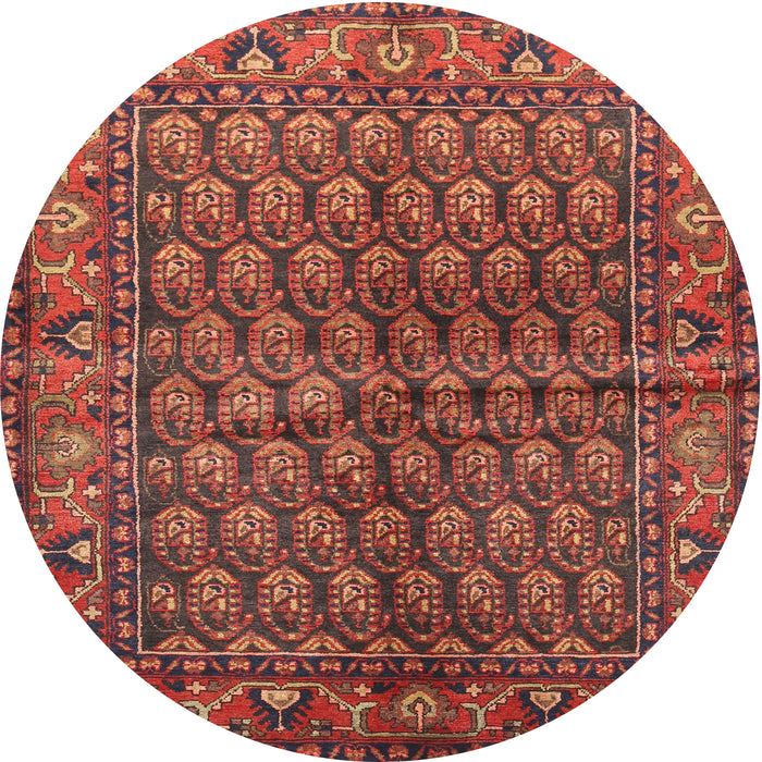 Square Machine Washable Traditional Gold Brown Rug, wshtr597