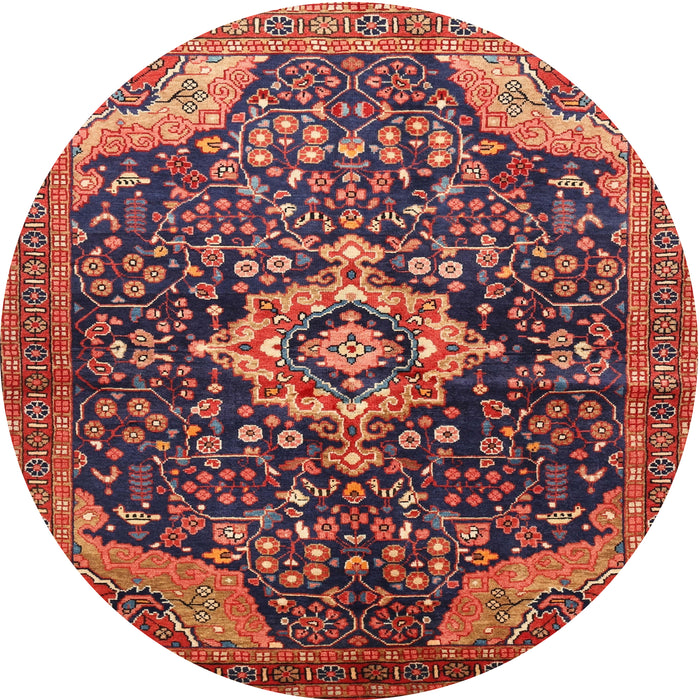 Square Machine Washable Traditional Copper Red Pink Rug, wshtr606