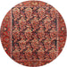 Round Traditional Rust Pink Persian Rug, tr608