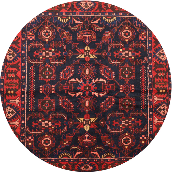 Square Machine Washable Traditional Tomato Red Rug, wshtr611