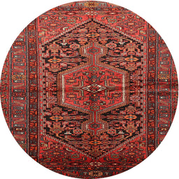 Square Machine Washable Traditional Tomato Red Rug, wshtr614