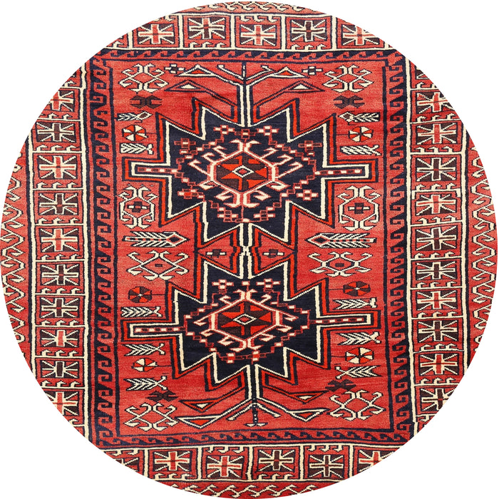 Square Machine Washable Traditional Orange Salmon Pink Rug, wshtr620