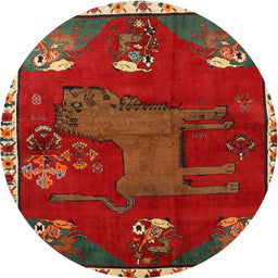 Square Machine Washable Traditional Red Rug, wshtr622