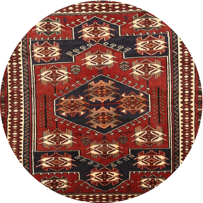 Round Traditional Red Persian Rug, tr626
