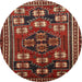 Round Traditional Red Persian Rug, tr626
