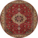 Round Traditional Red Medallion Rug, tr62