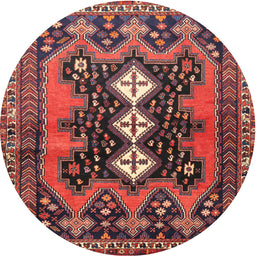 Square Machine Washable Traditional Saffron Red Rug, wshtr633
