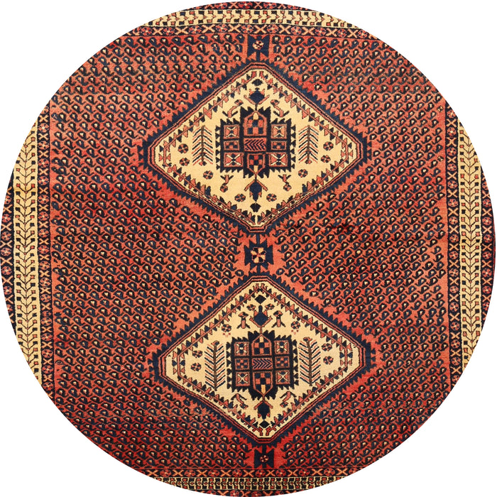 Square Machine Washable Traditional Bronze Brown Rug, wshtr635