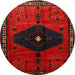 Round Traditional Bakers Brown Persian Rug, tr637
