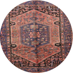 Square Machine Washable Traditional Copper Red Pink Rug, wshtr639