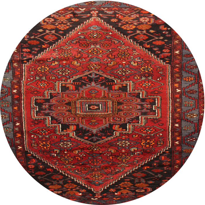 Square Machine Washable Traditional Dark Sienna Brown Rug, wshtr640