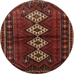 Square Machine Washable Traditional Sienna Brown Rug, wshtr642