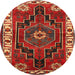Round Traditional Red Persian Rug, tr644