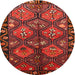 Round Traditional Red Persian Rug, tr645