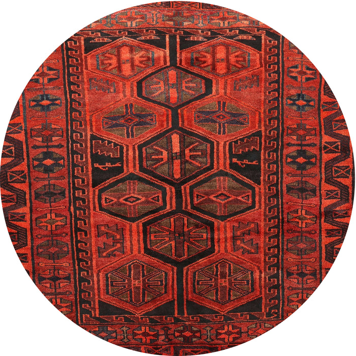 Round Traditional Brown Red Persian Rug, tr646