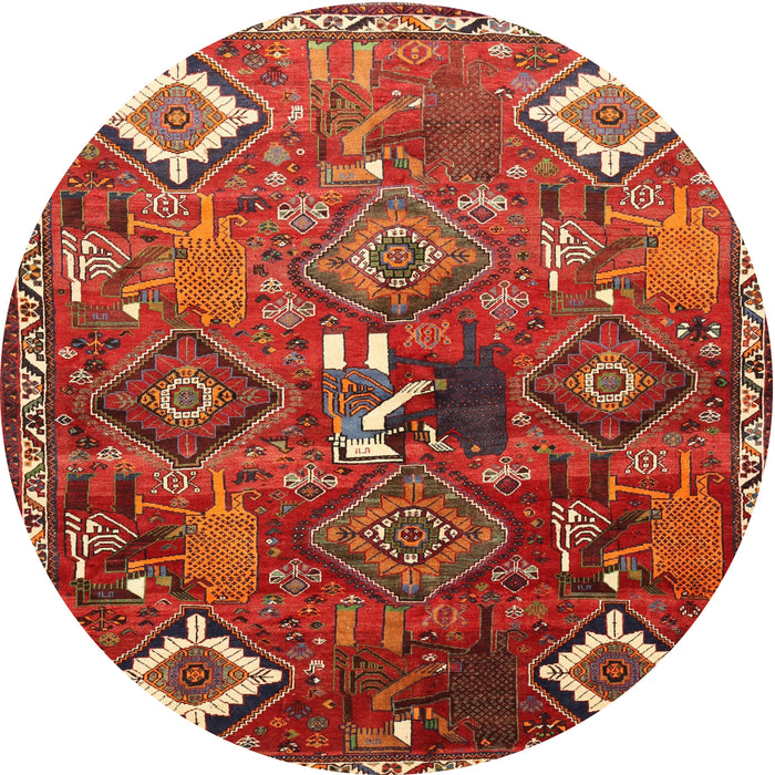 Square Machine Washable Traditional Bronze Brown Rug, wshtr649