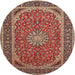 Square Machine Washable Traditional Fire Brick Red Rug, wshtr64