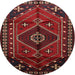 Round Traditional Red Persian Rug, tr651