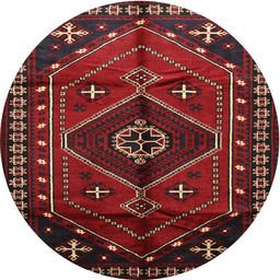 Square Machine Washable Traditional Red Rug, wshtr651