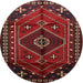 Square Machine Washable Traditional Red Rug, wshtr651