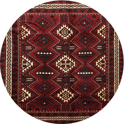 Square Machine Washable Traditional Cranberry Red Rug, wshtr652