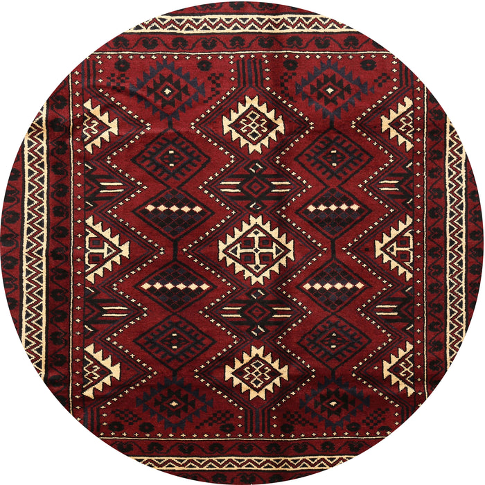 Square Machine Washable Traditional Cranberry Red Rug, wshtr652