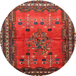 Square Machine Washable Traditional Sienna Brown Rug, wshtr654