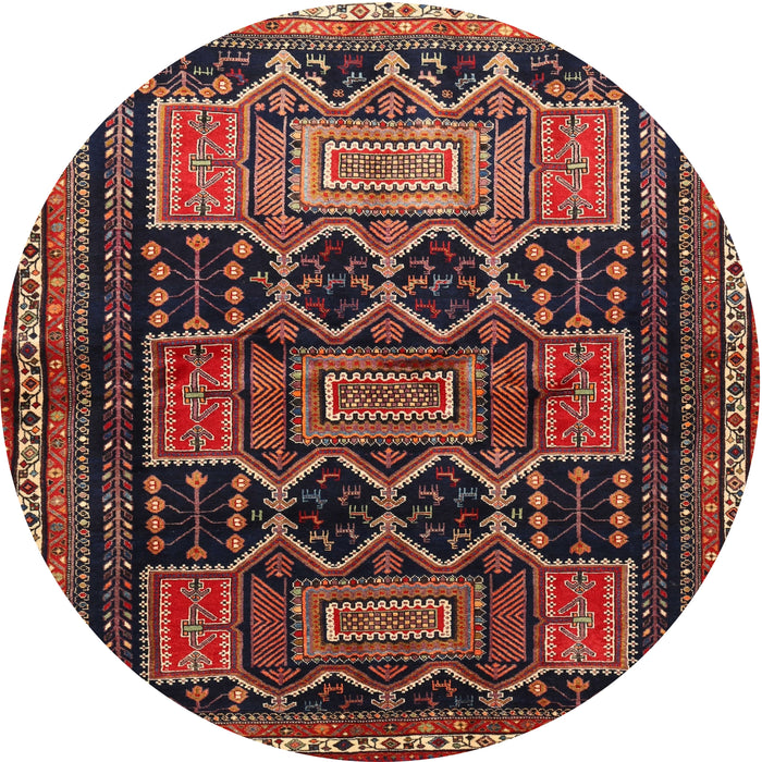 Round Traditional Deep Red Persian Rug, tr655