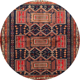 Square Machine Washable Traditional Deep Red Rug, wshtr655