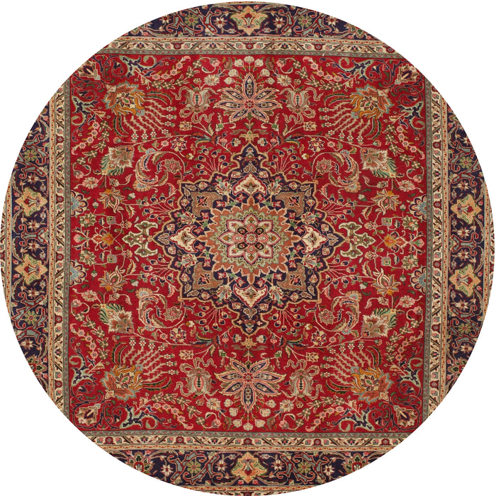Square Machine Washable Traditional Tomato Red Rug, wshtr65