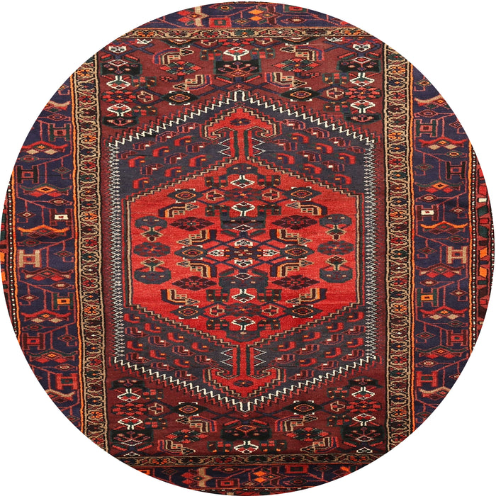 Square Machine Washable Traditional Chestnut Brown Rug, wshtr660