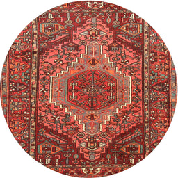 Square Machine Washable Traditional Rust Pink Rug, wshtr661