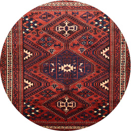 Square Machine Washable Traditional Chestnut Brown Rug, wshtr664